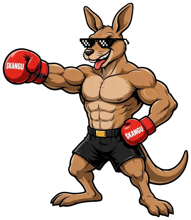 Kangu, the boxing kangaroo mascot, throwing a punch
